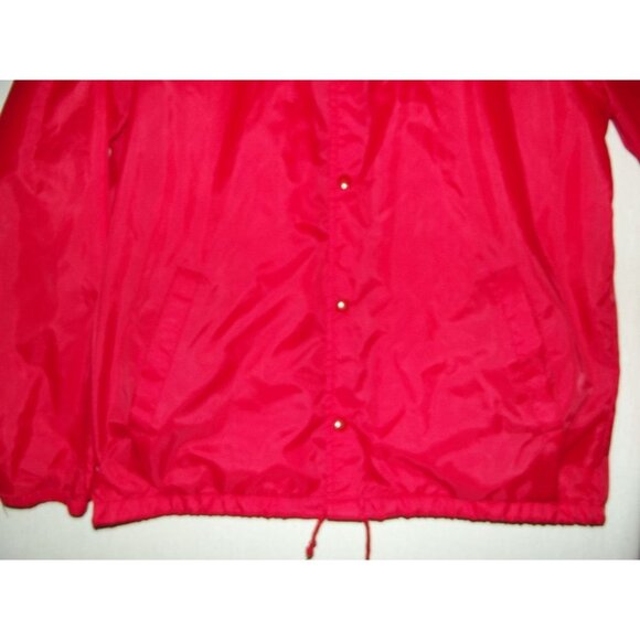 Weather Breakers Rain Jacket Womens Size Medium red nylon lined snap pockets vtg - Picture 4 of 10